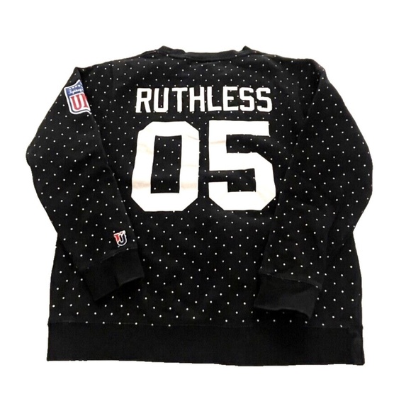 Undefeated "Ruthless" Women's Crew Neck Sweatshirt; Black w/ Polka Dots; Size S - Picture 3 of 8